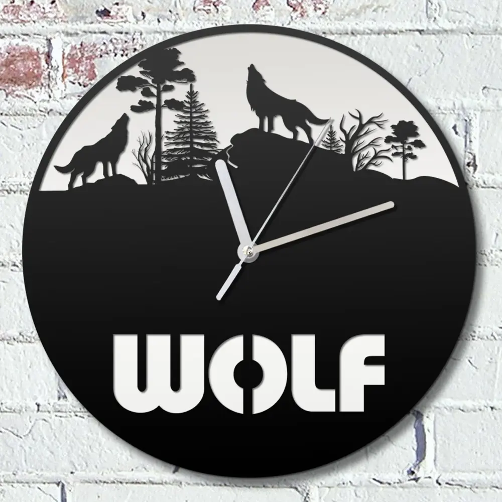 Фото Настенные часы круглые 31 см Бруталити животные - 42 цвет черный