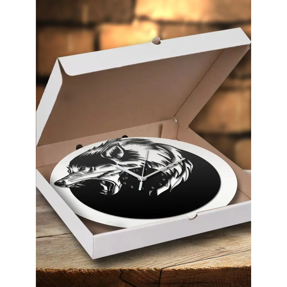 Фото 3 Настенные часы круглые 31 см Бруталити животные - 45 цвет черный