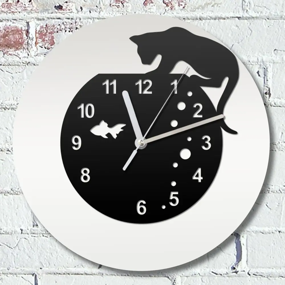Фото Настенные часы круглые 31 см Бруталити животные - 59 цвет черный
