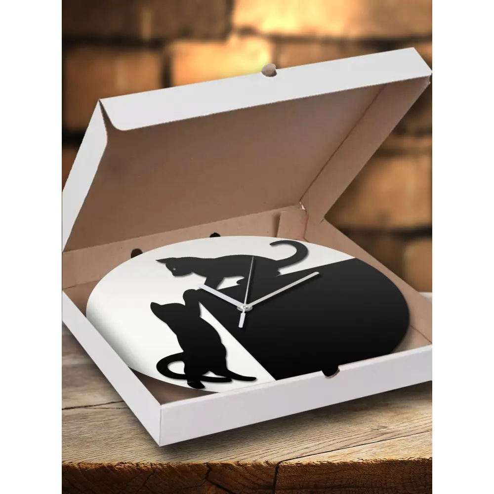 Фото 3 Настенные часы круглые 31 см Бруталити животные - 47 цвет черный