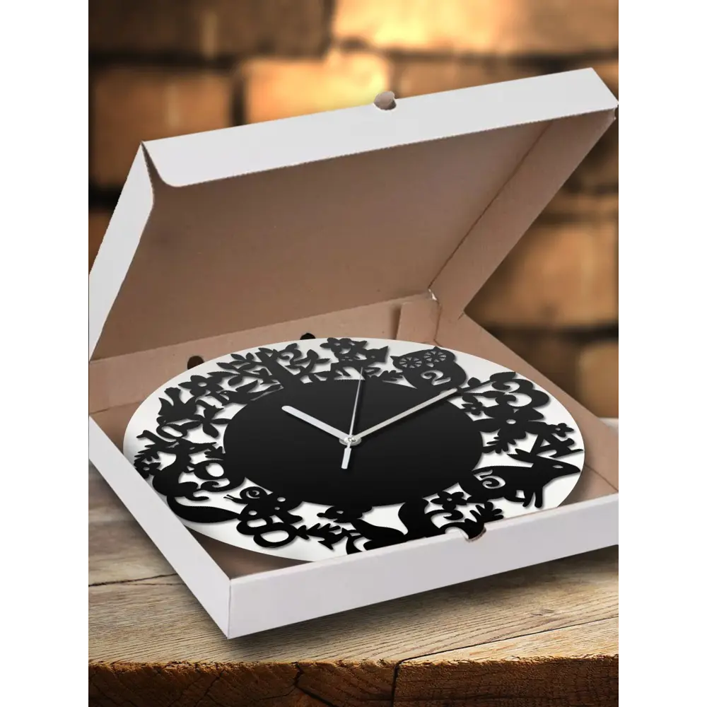 Фото 3 Настенные часы круглые 31 см Бруталити животные - 69 цвет черный