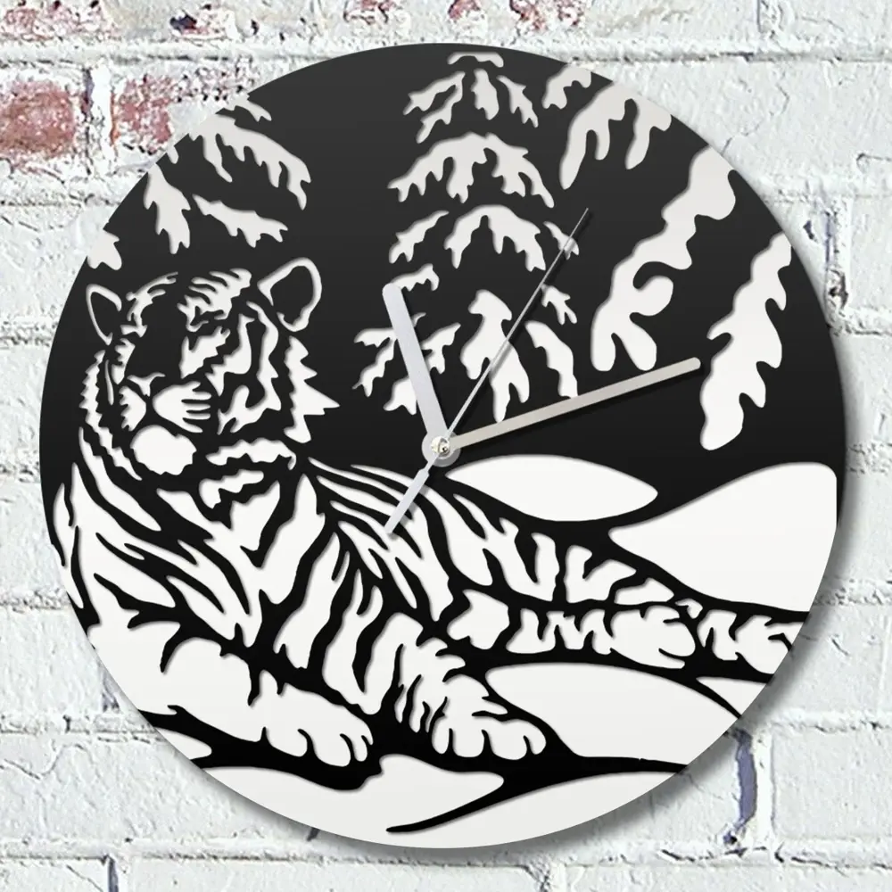 Фото Настенные часы круглые 31 см Бруталити животные - 80 цвет черный