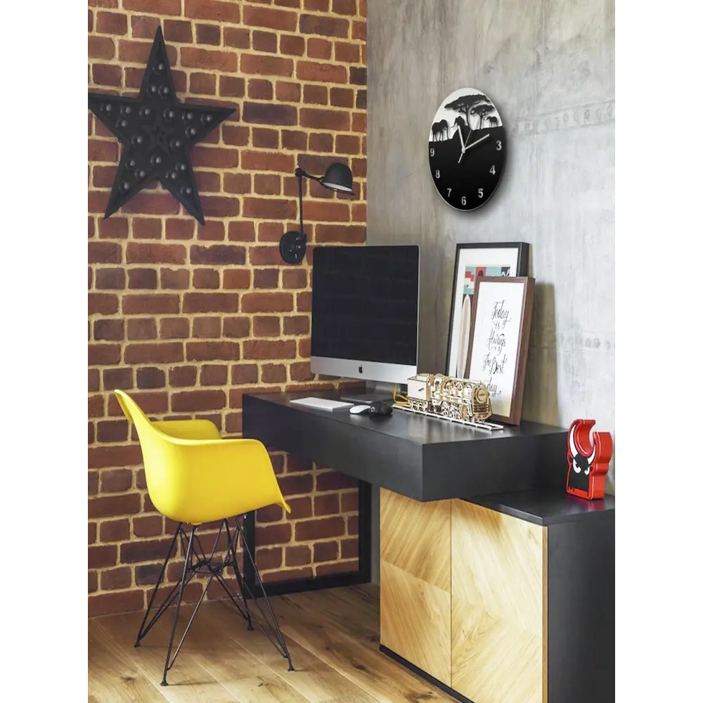 Фото 4 Настенные часы круглые 31 см Бруталити животные - 76 цвет черный