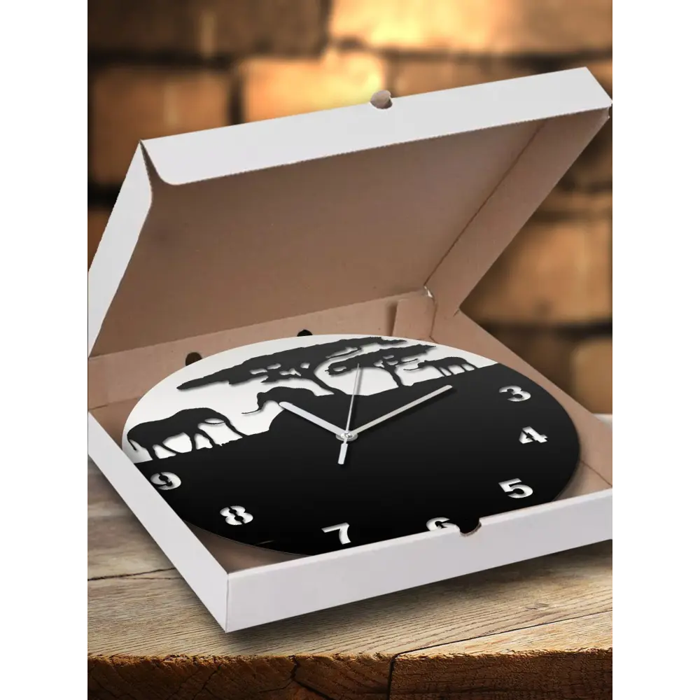 Фото 3 Настенные часы круглые 31 см Бруталити животные - 76 цвет черный