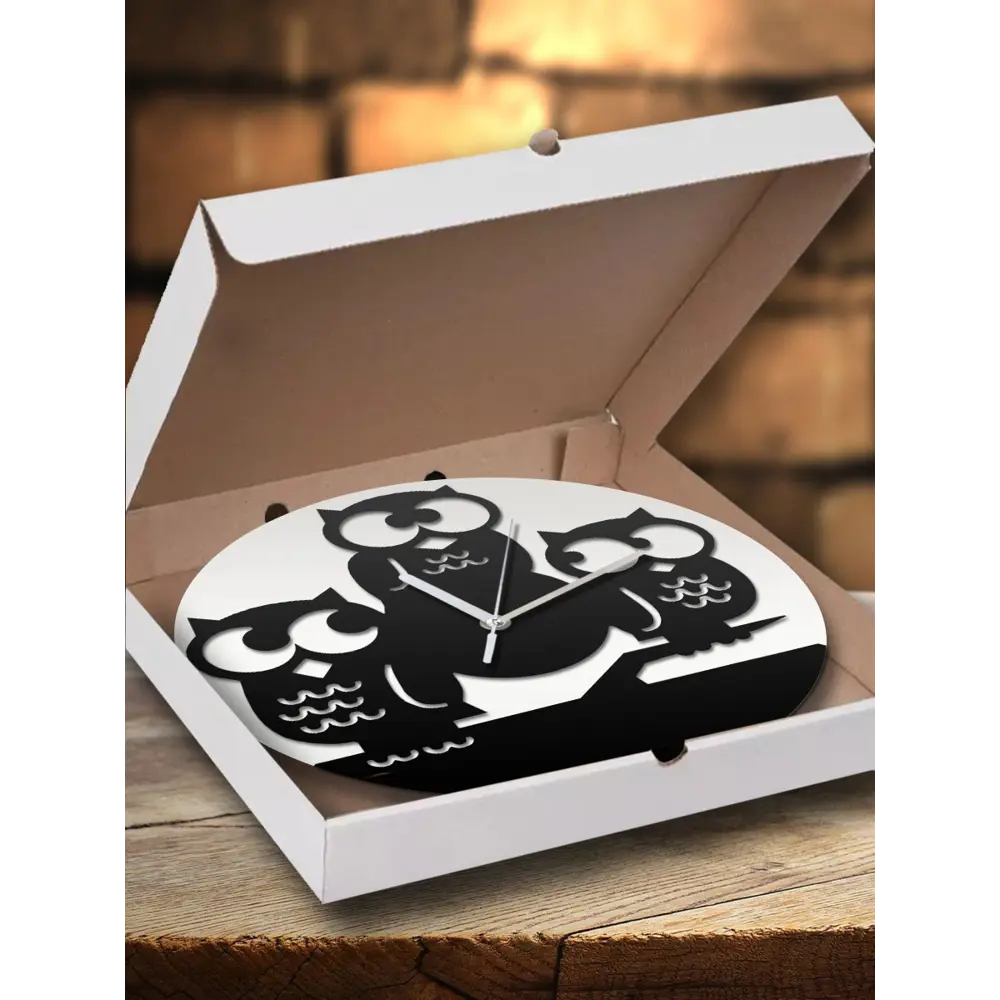 Фото 3 Настенные часы круглые 31 см Бруталити животные - 83 цвет черный