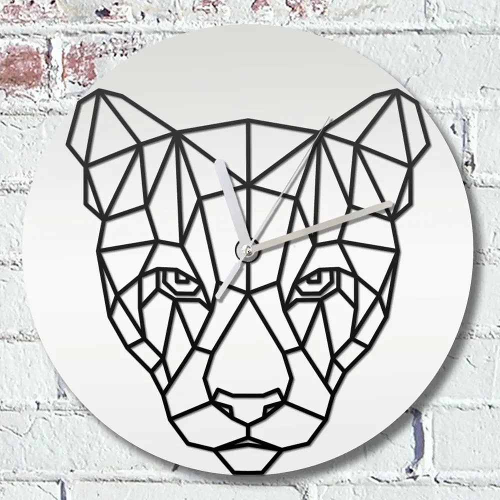 Фото Настенные часы круглые 31 см Бруталити животные - 85 цвет черный