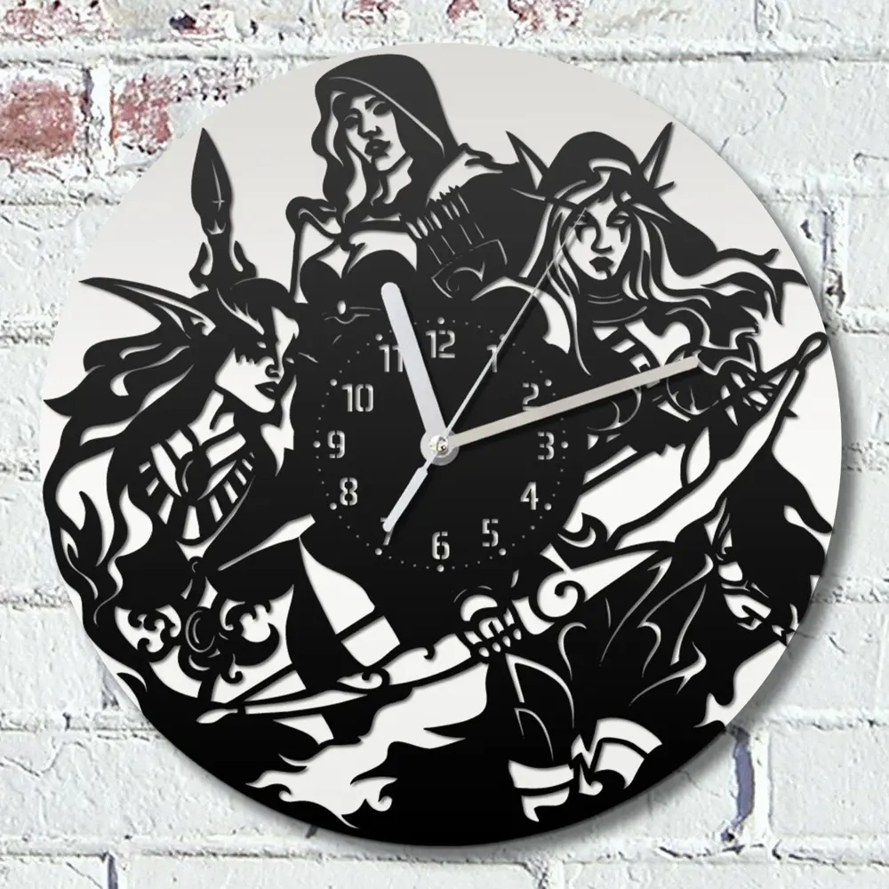 Фото Настенные часы круглые 31 см Бруталити игры варкрафт warcraft вов - 459 цвет черный
