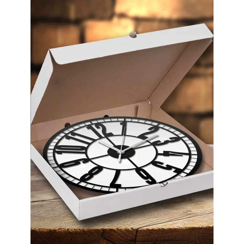 Фото 3 Настенные часы круглые 31 см Бруталити крупные цифры - 194 цвет черный Фото 3 Настенные часы круглые 31 см Бруталити крупные цифры - 194 цвет черный