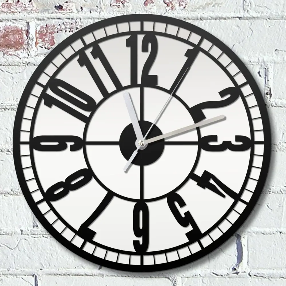 Фото Настенные часы круглые 31 см Бруталити крупные цифры - 194 цвет черный Фото Настенные часы круглые 31 см Бруталити крупные цифры - 194 цвет черный