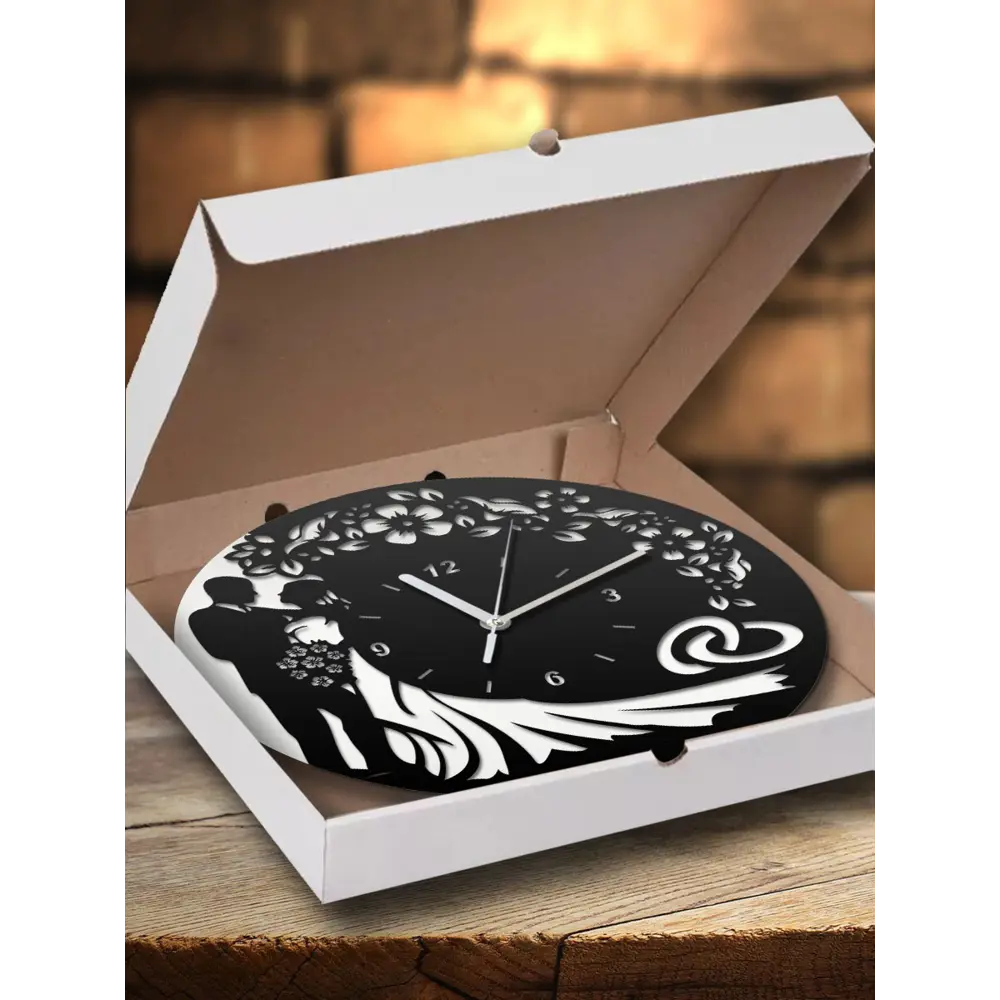 Фото 3 Настенные часы круглые 31 см Бруталити любовь свадьба - 278 цвет черный