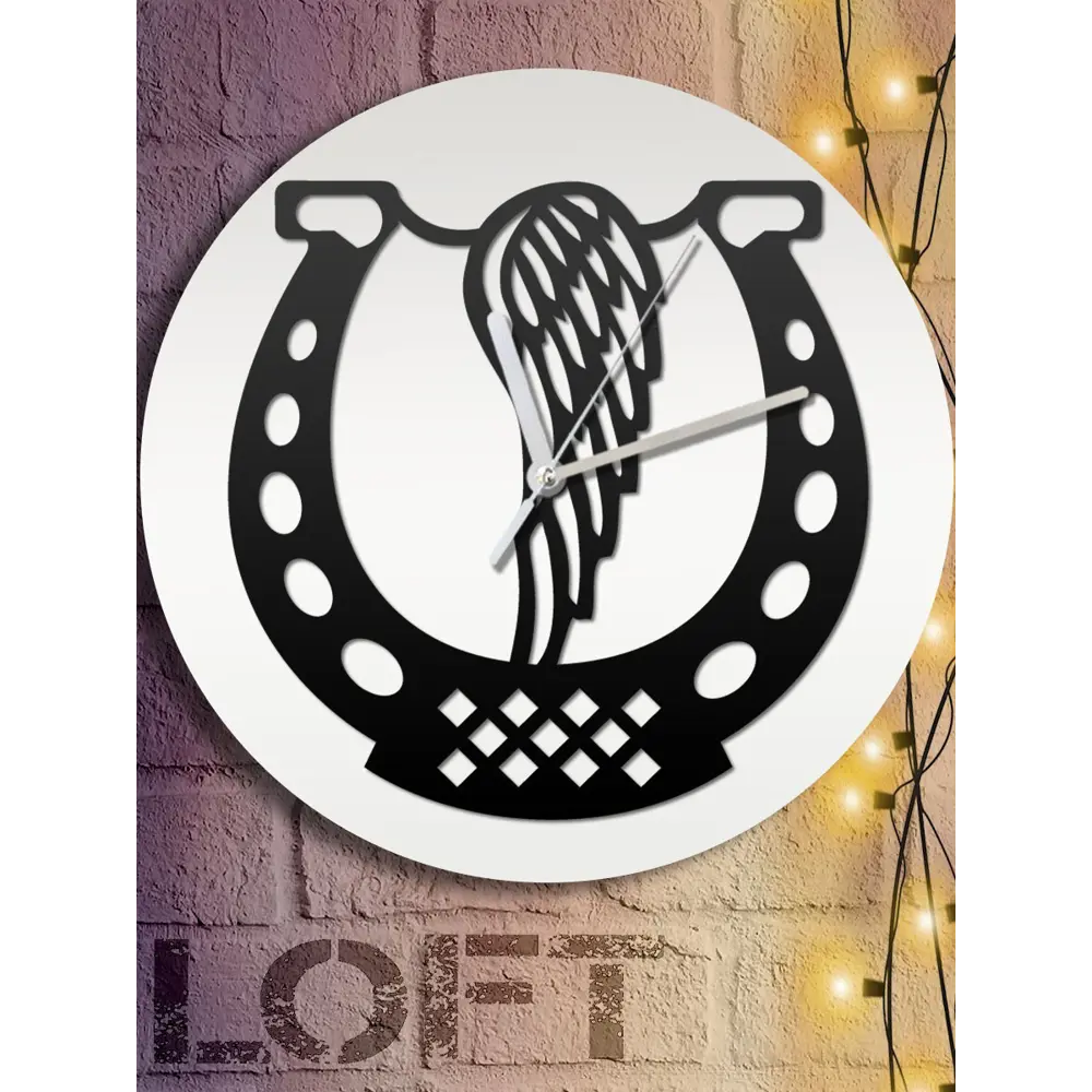 Фото 6 Настенные часы круглые 31 см Бруталити символы славянские обереги крыло ангела - 435 цвет черный