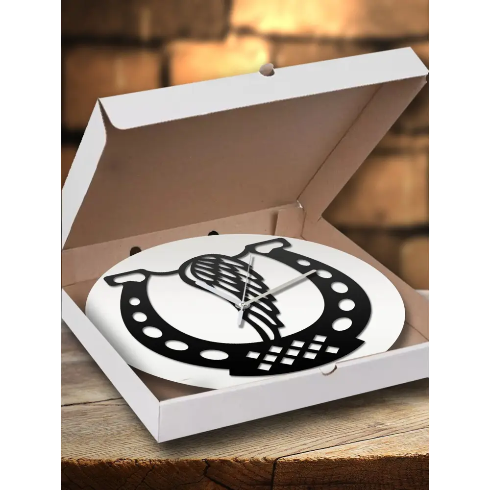 Фото 3 Настенные часы круглые 31 см Бруталити символы славянские обереги крыло ангела - 435 цвет черный