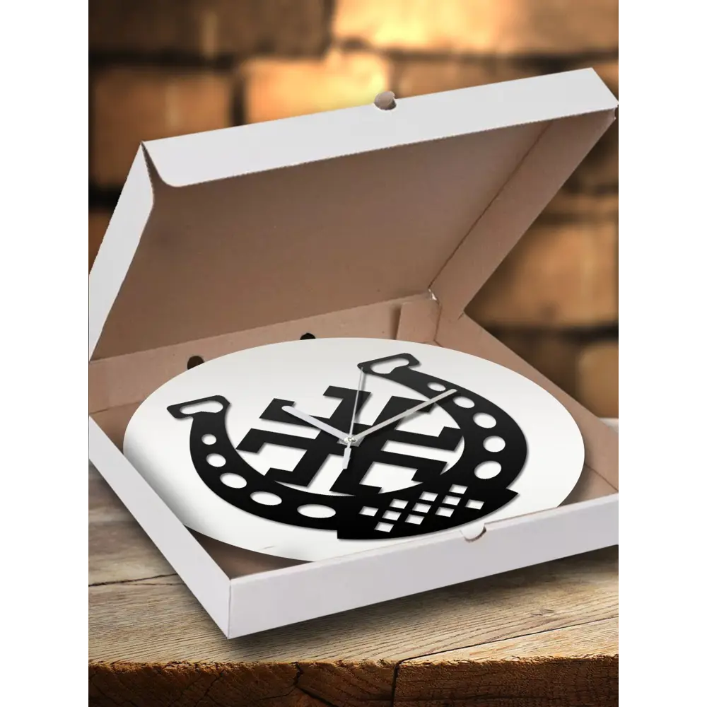 Фото 3 Настенные часы круглые 31 см Бруталити символы славянские обереги хляби небесные - 444 цвет черный