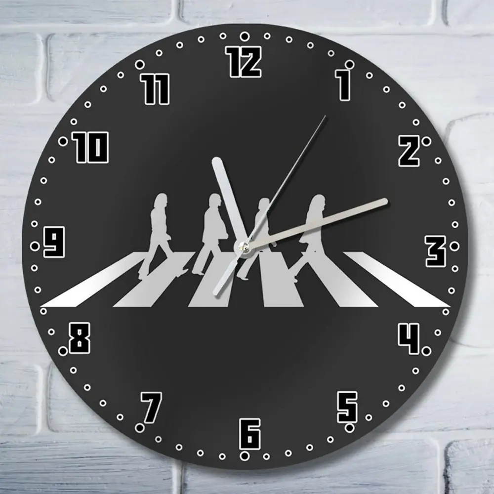 Фото Настенные часы круглые 27 см Бруталити музыка The Beatles - 3713 цвет черный