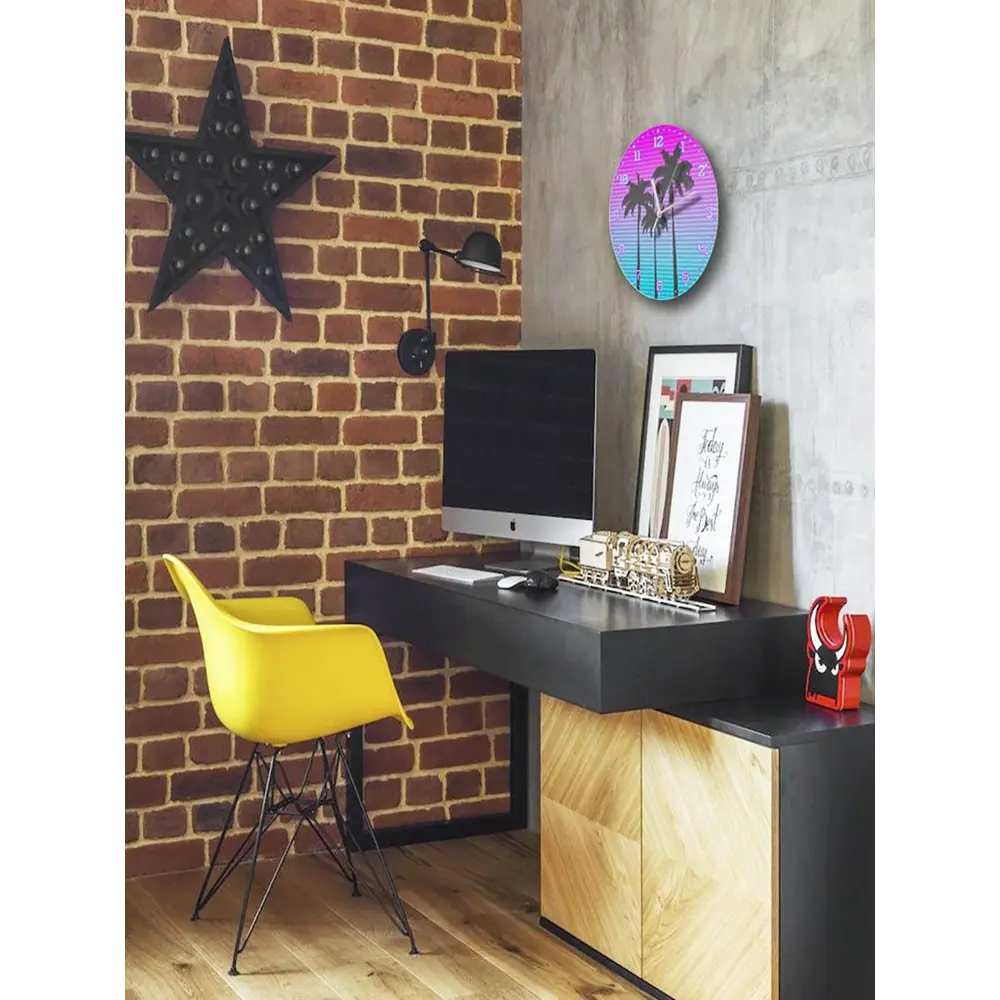 Фото 4 Настенные часы круглые 27 см Бруталити Игры Hotline Miami - 7242 цвет черный