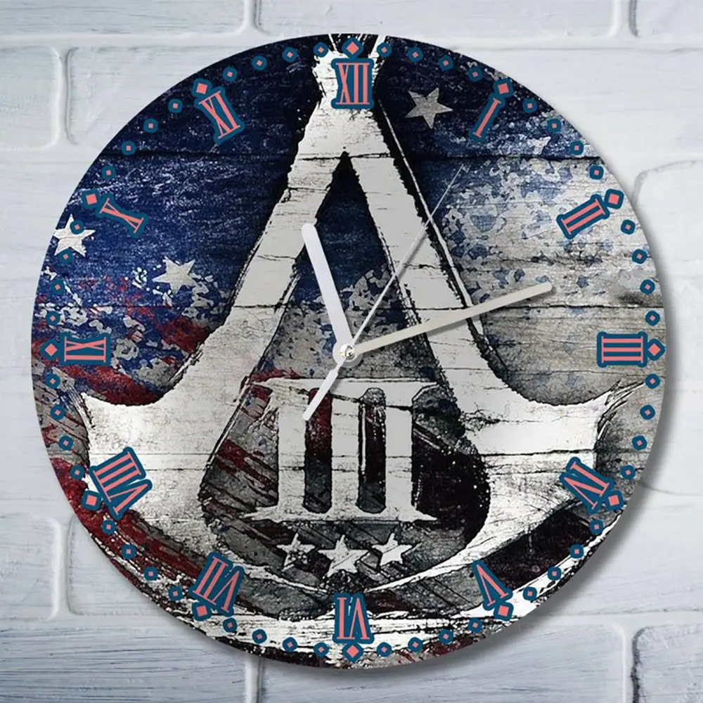 Фото Настенные часы круглые 27 см Бруталити Assassin's Creed 3 - 6144 цвет черный Фото Настенные часы круглые 27 см Бруталити Assassin's Creed 3 - 6144 цвет черный