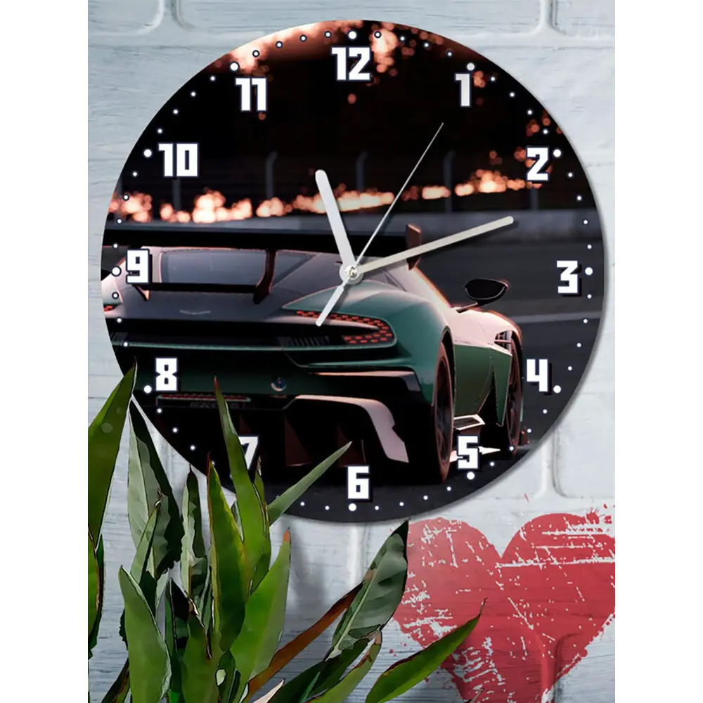 Фото 6 Настенные часы круглые 27 см Бруталити Forza Motorsport 7 2878 цвет черный