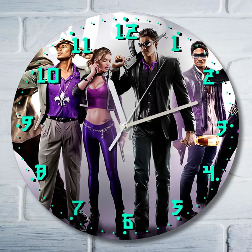 Фото Настенные часы круглые 27 см Бруталити Saints Row The Third 2881 цвет черный Фото Настенные часы круглые 27 см Бруталити Saints Row The Third 2881 цвет черный