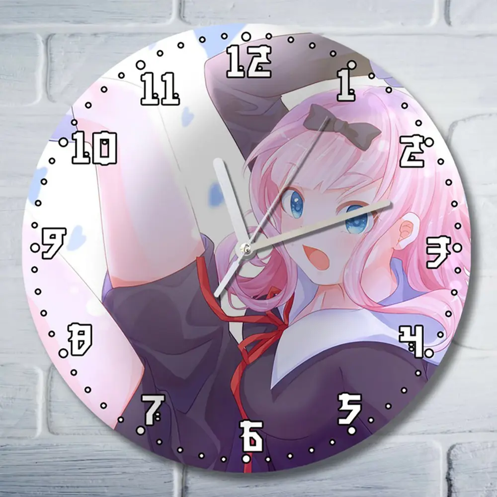 Фото Настенные часы круглые 27 см Бруталити аниме Kaguya-sama Love is War - 3682 цвет черный