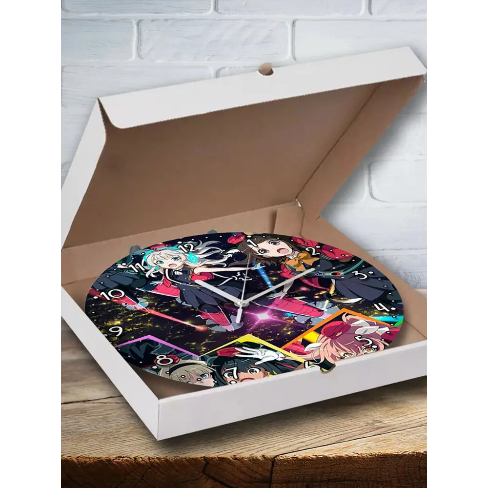 Фото 3 Настенные часы круглые 27 см Бруталити аниме Luminous Witches - 3504 цвет черный