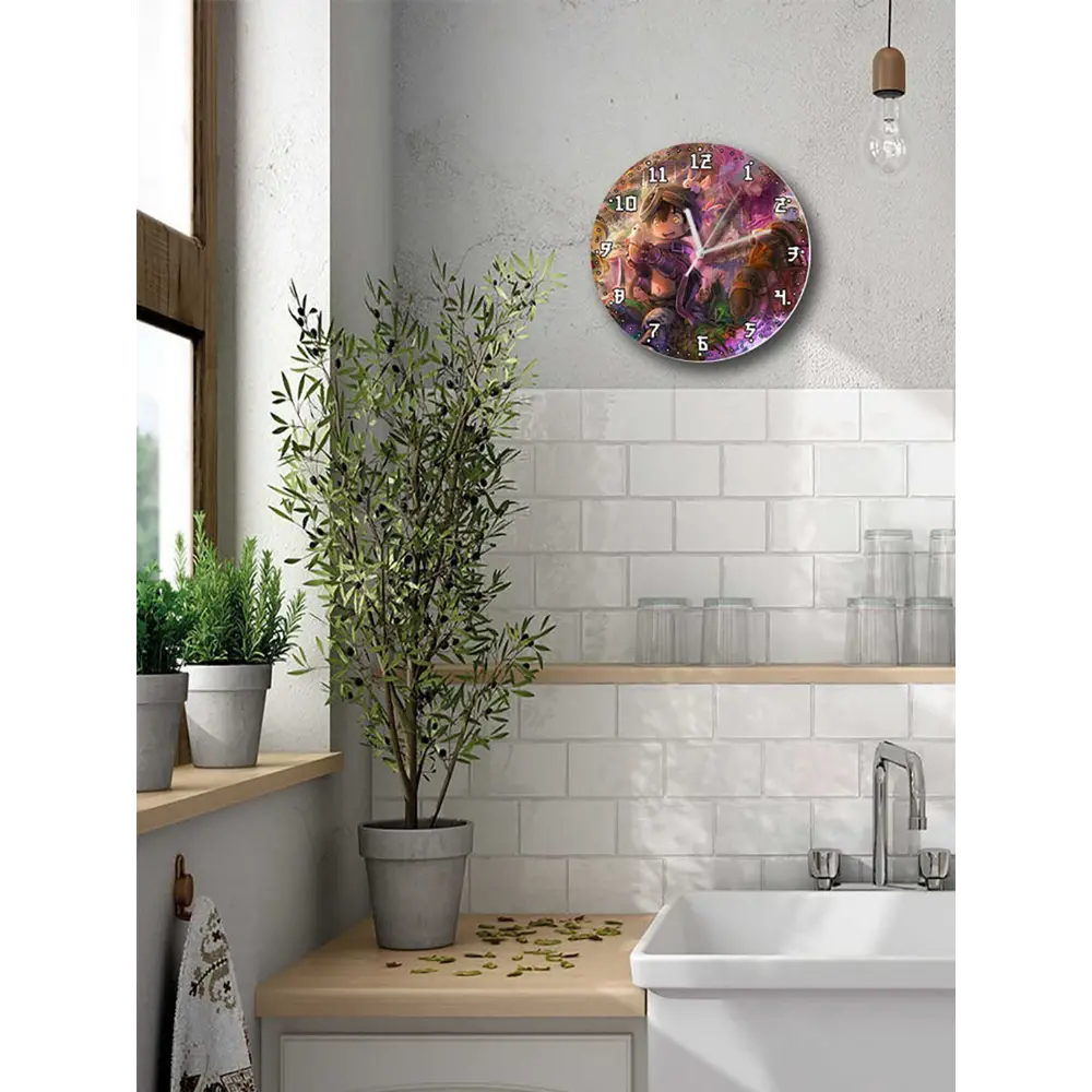 Фото 5 Настенные часы круглые 27 см Бруталити аниме Made in Abyss 2 - 3537 цвет черный