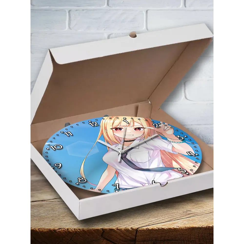 Фото 3 Настенные часы круглые 27 см Бруталити аниме My Dress-Up Darling - 3550 цвет черный