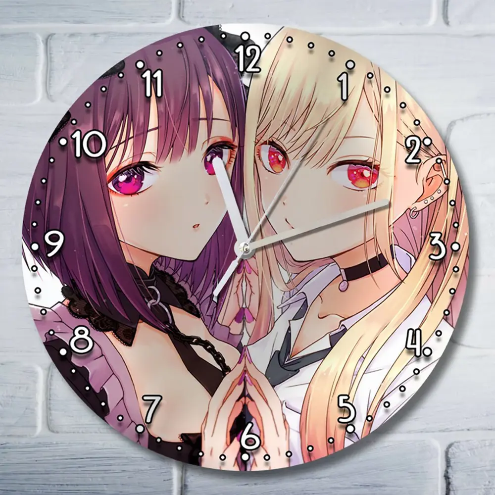 Фото Настенные часы круглые 27 см Бруталити аниме My Dress-Up Darling - 3553 цвет черный