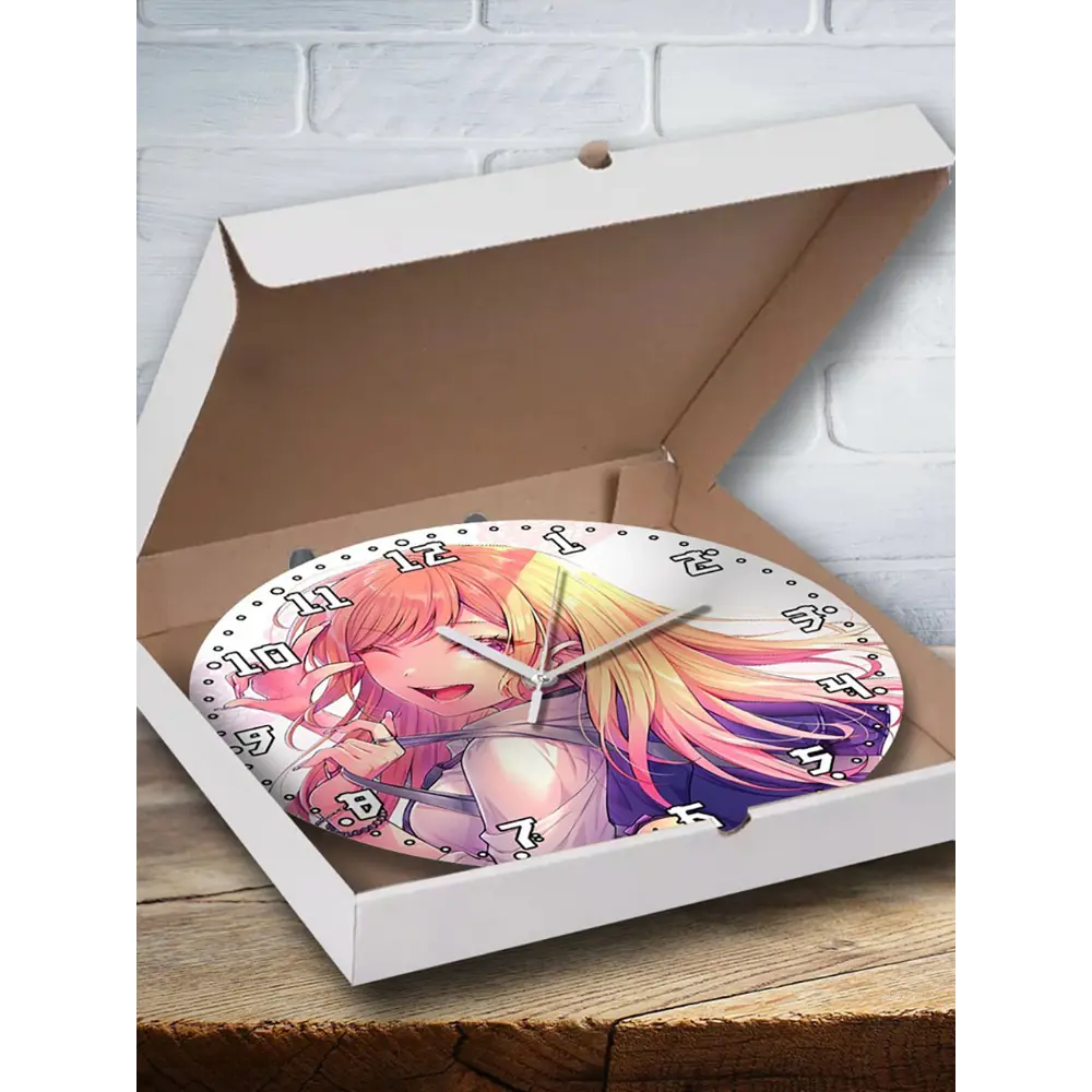 Фото 3 Настенные часы круглые 27 см Бруталити аниме My Dress-Up Darling - 3561 цвет черный