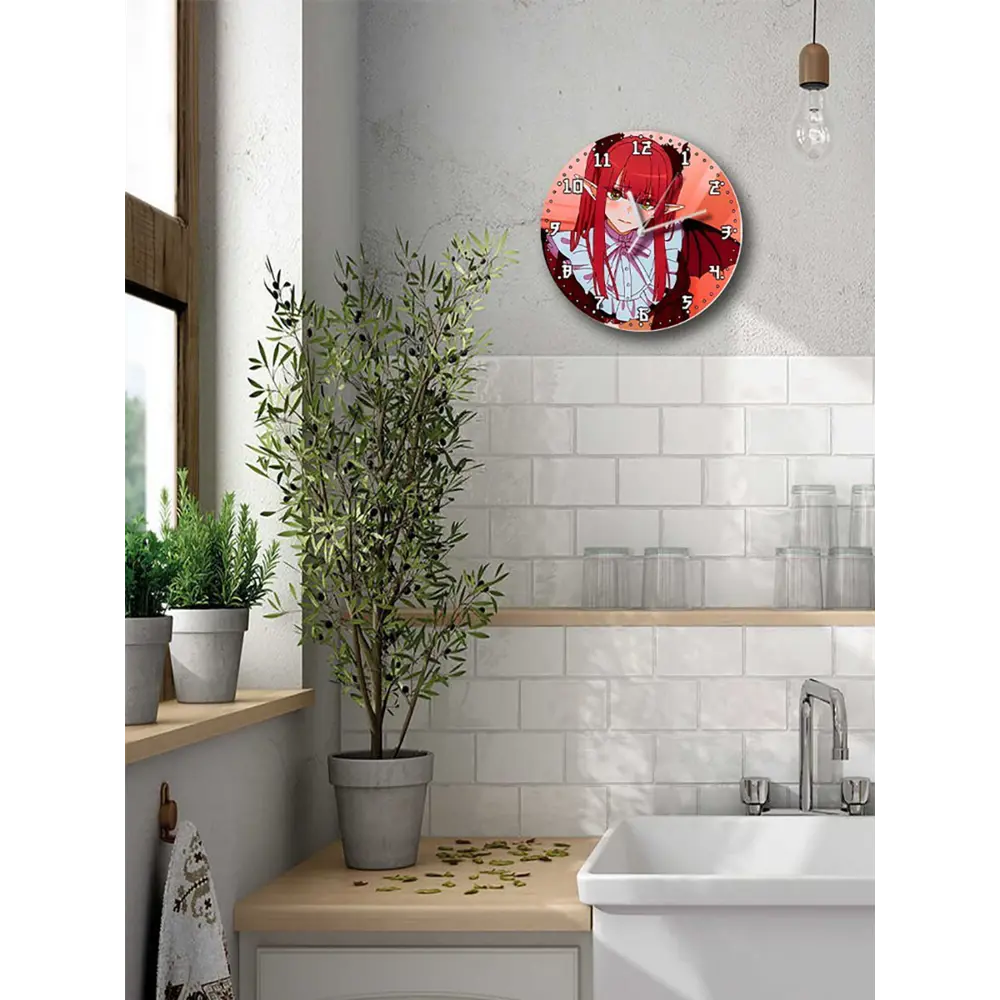 Фото 5 Настенные часы круглые 27 см Бруталити аниме My Dress-Up Darling - 3565 цвет черный