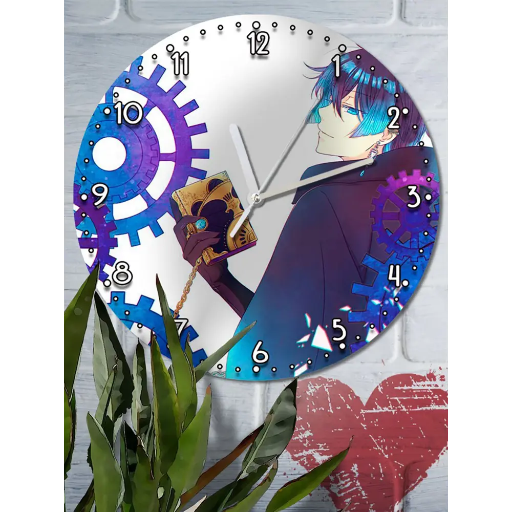 Фото 6 Настенные часы круглые 27 см Бруталити аниме The Case Study of Vanitas - 3631 цвет черный