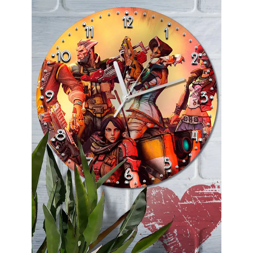 Фото 2 Настенные часы круглые 27 см Бруталити игры Borderlands The Pre-Sequel - 3463 цвет черный