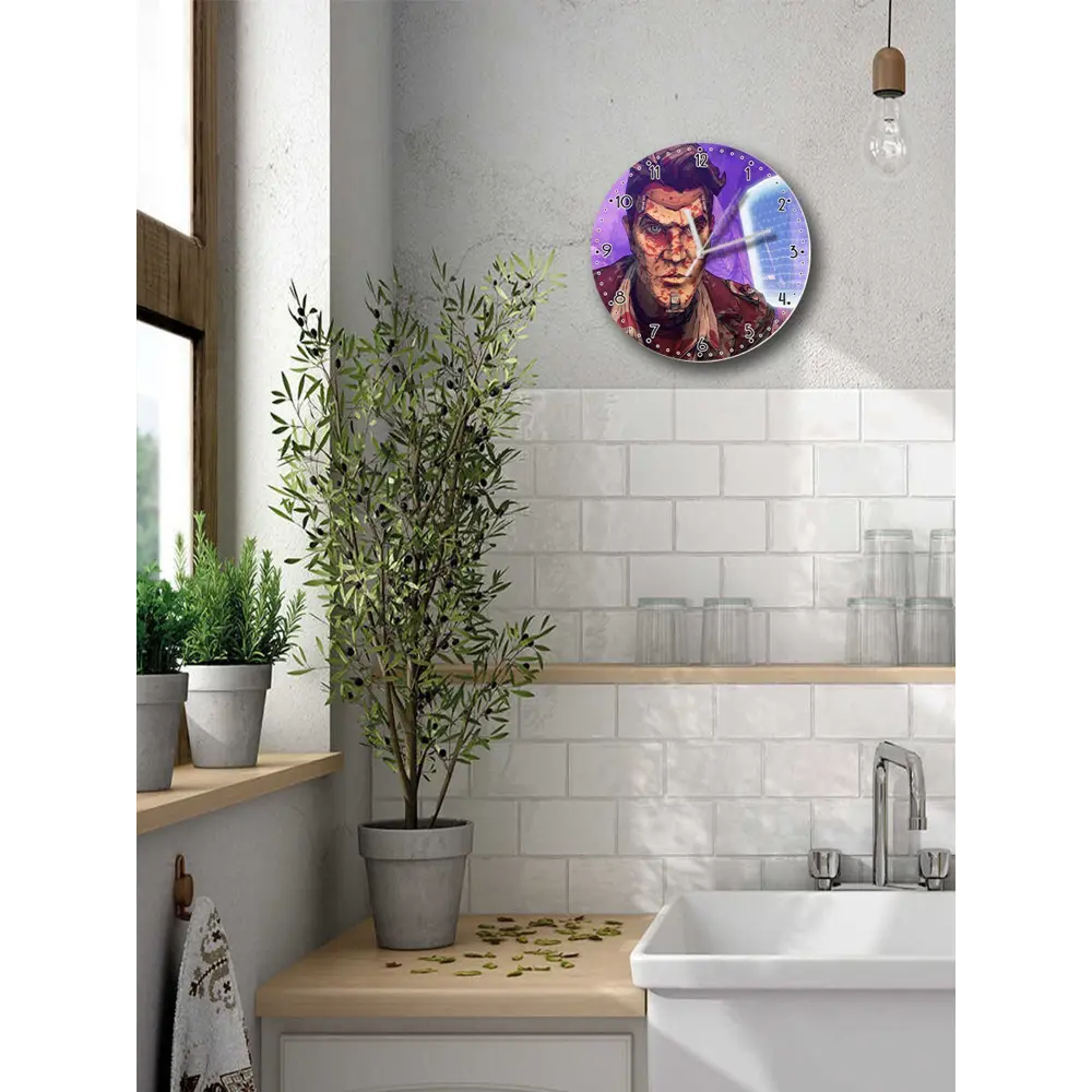 Фото 2 Настенные часы круглые 27 см Бруталити игры Borderlands The Pre-Sequel - 3460 цвет черный