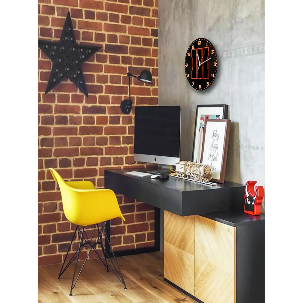 Фото 4 Настенные часы круглые 27 см Бруталити игры Call Of Duty Black Ops 3 5142 цвет черный