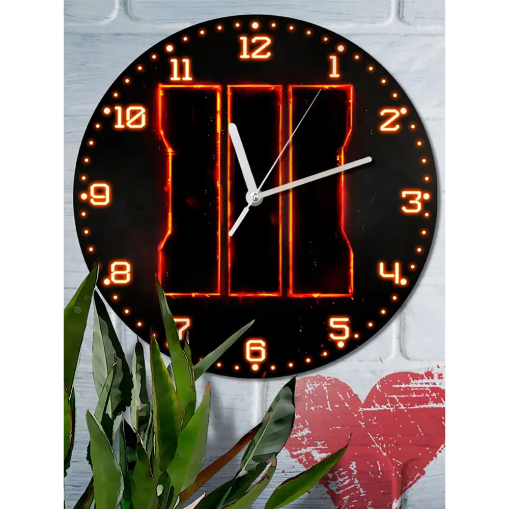 Фото 6 Настенные часы круглые 27 см Бруталити игры Call Of Duty Black Ops 3 5142 цвет черный