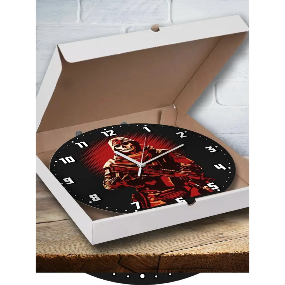 Фото 3 Настенные часы круглые 27 см Бруталити Игры Call Of Duty Ghosts - 2237 цвет черный