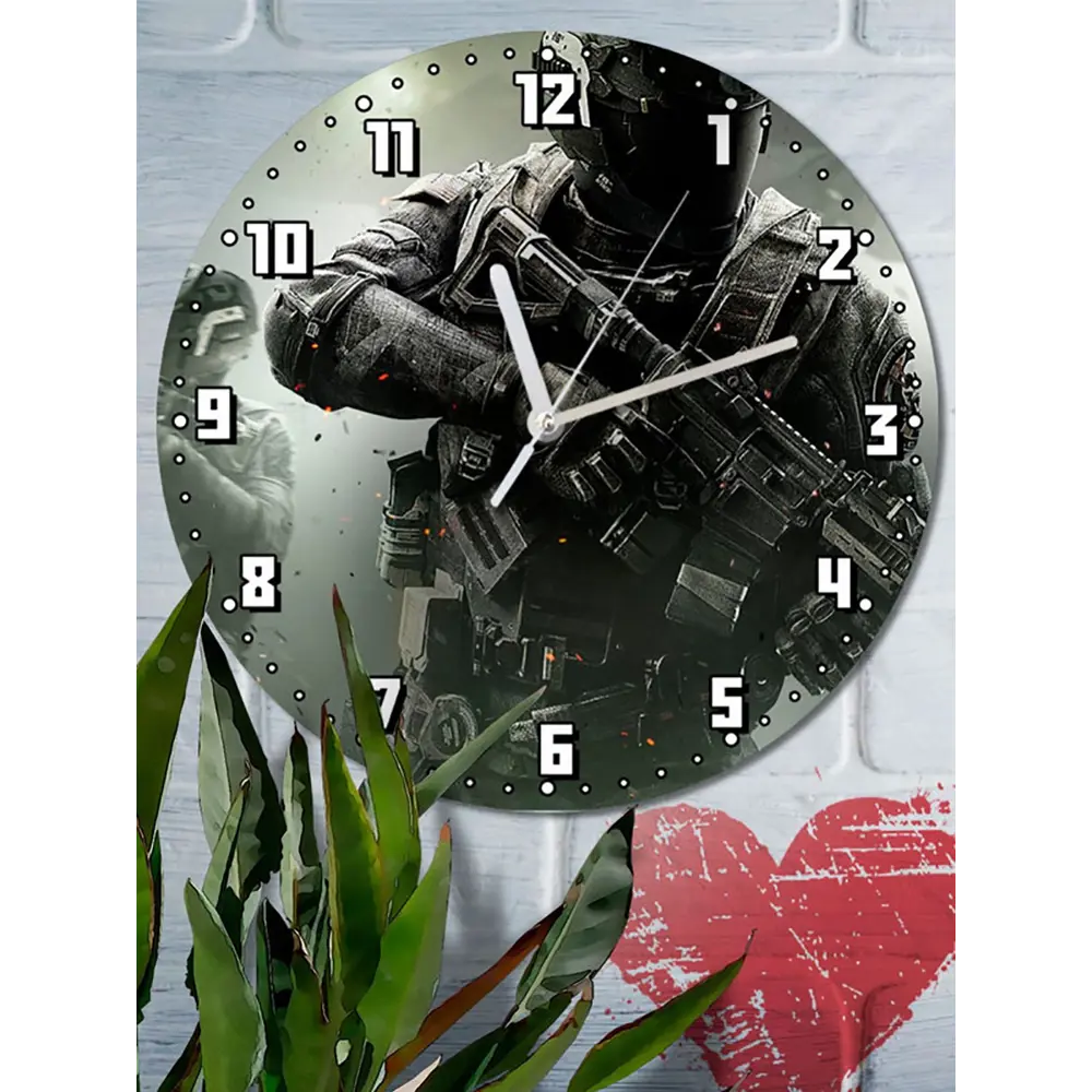 Фото 6 Настенные часы круглые 27 см Бруталити Игры Call of Duty Infinite Warfare 2926 цвет черный