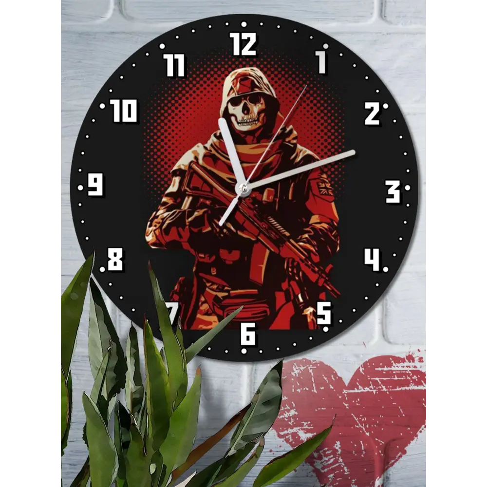 Фото 6 Настенные часы круглые 27 см Бруталити Игры Call Of Duty Ghosts - 2237 цвет черный