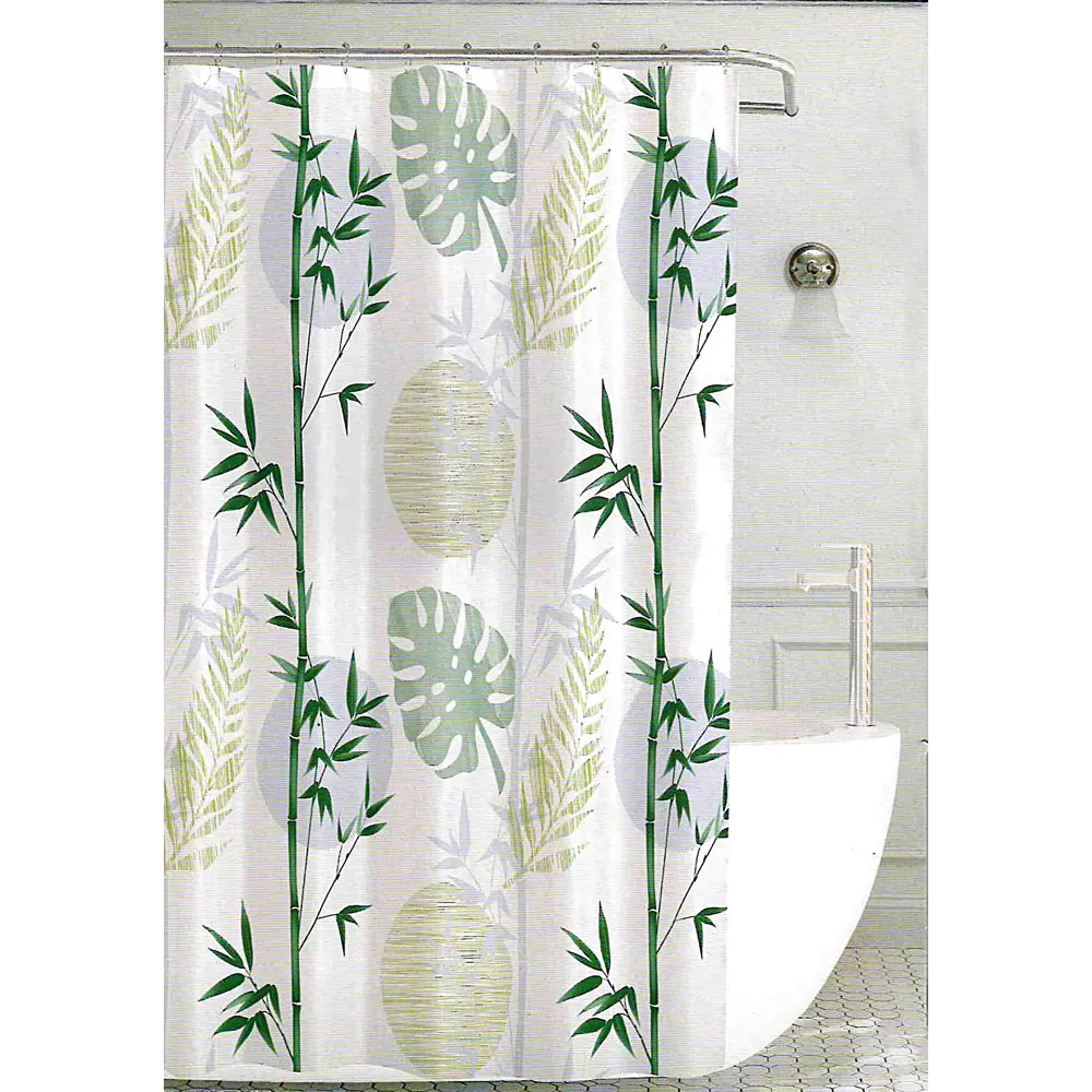 Фото Шторка для ванной комнаты GINI Hx-1713 180x180см цвет зеленый