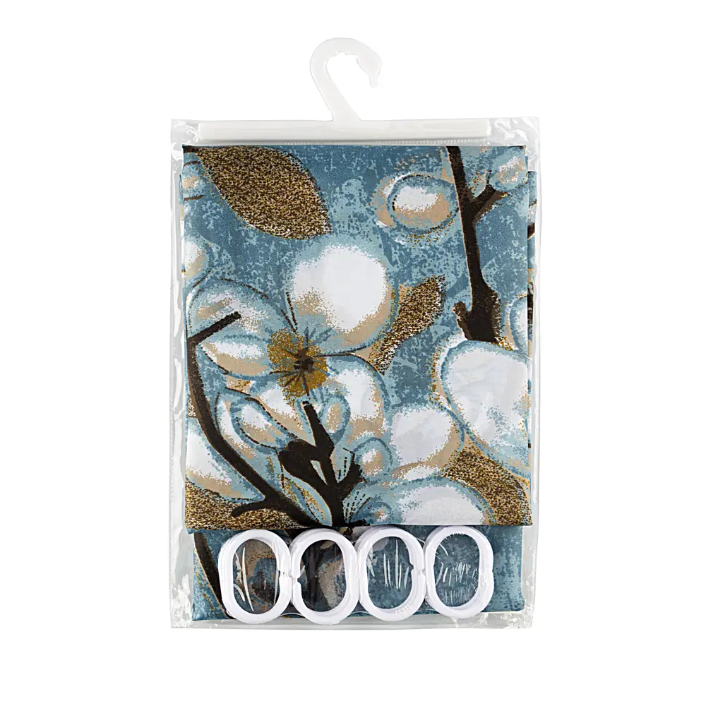 Фото 4 Шторка для ванной комнаты GINI АС-12-01 180x180см цвет синий