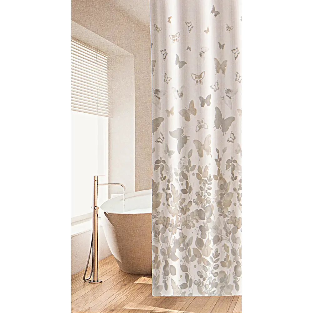 Фото Шторка для ванной комнаты GINI АС-16-01 180x180см цвет серый/серебристый Фото Шторка для ванной комнаты GINI АС-16-01 180x180см цвет серый/серебристый