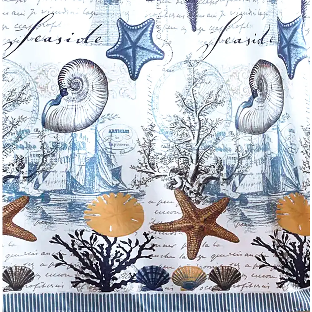 Фото 2 Шторка для ванной комнаты GINI АС-6-01 180x180см цвет синий