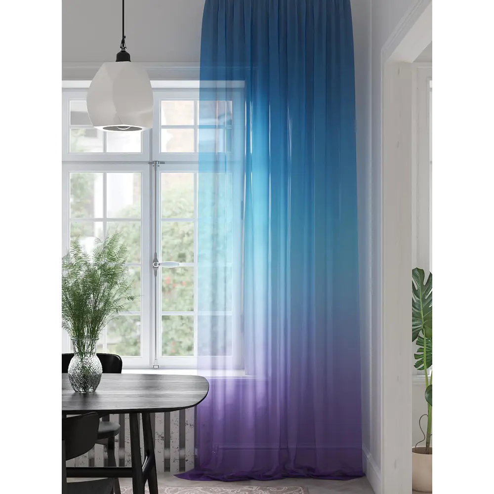 Фото Тюль на ленте At Home Рикиморни 150x280 см вуаль цвет голубой/фиолетовый AA974220 Фото Тюль на ленте At Home Рикиморни 150x280 см вуаль цвет голубой/фиолетовый AA974220