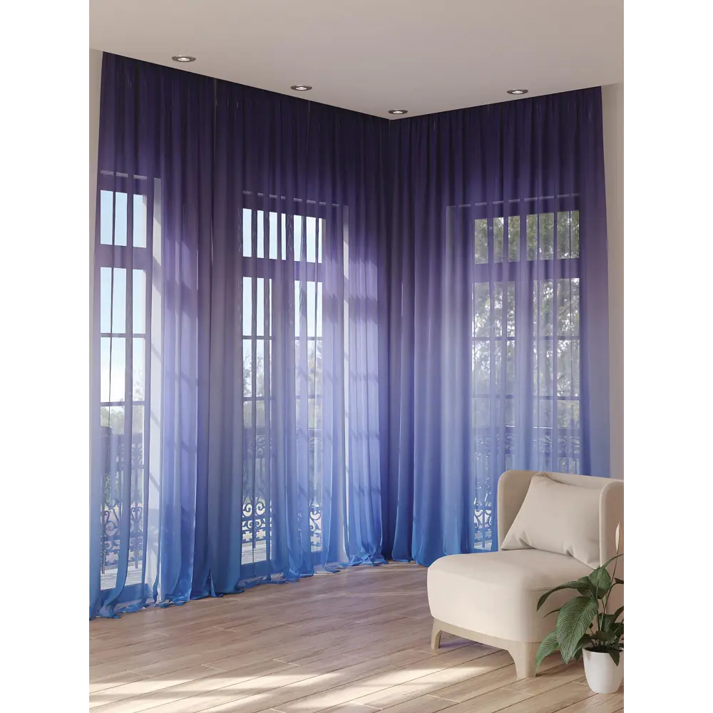 Фото 3 Тюль на ленте At Home Фонмерис 150x280 см вуаль цвет синий/фиолетовый AA974215 Фото 3 Тюль на ленте At Home Фонмерис 150x280 см вуаль цвет синий/фиолетовый AA974215