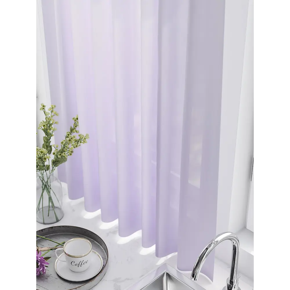 Фото 2 Тюль на ленте At Home Канмитон 150x180 см вуаль цвет белый/фиолетовый AA930632 Фото 2 Тюль на ленте At Home Канмитон 150x180 см вуаль цвет белый/фиолетовый AA930632