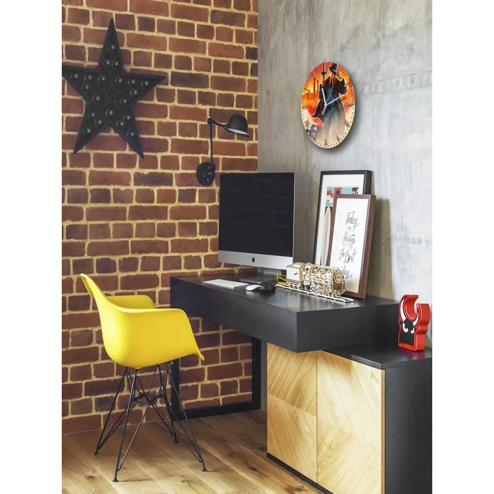 Фото 2 Настенные часы круглые 27 см Бруталити игры Mafia Defintive Edition - 4619 цвет черный