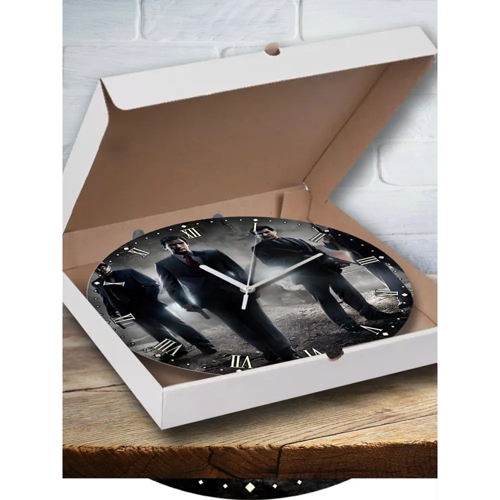 Фото 2 Настенные часы круглые 27 см Бруталити игры Mafia Defintive Edition - 4618 цвет черный