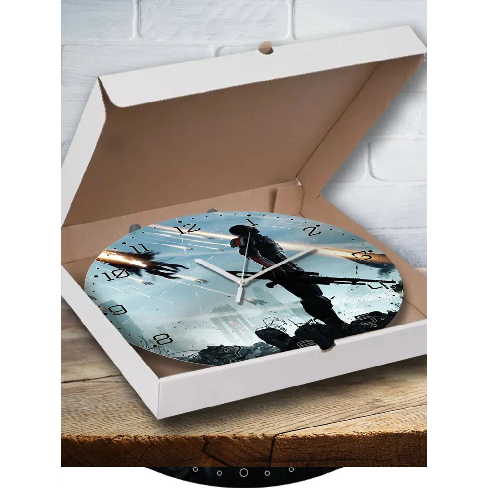 Фото 2 Настенные часы круглые 27 см Бруталити игры Mass Effect 3 - 4367 цвет черный