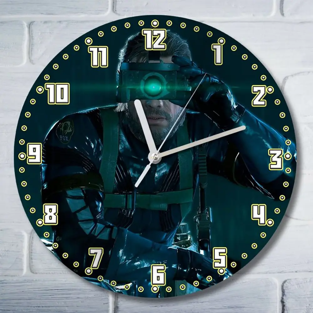 Фото Настенные часы круглые 27 см Бруталити игры Metal Gear Solid V Ground Zeroes - 6387 цвет черный