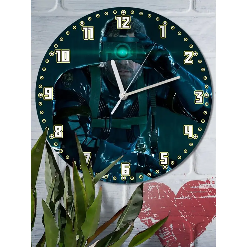 Фото 6 Настенные часы круглые 27 см Бруталити игры Metal Gear Solid V Ground Zeroes - 6387 цвет черный