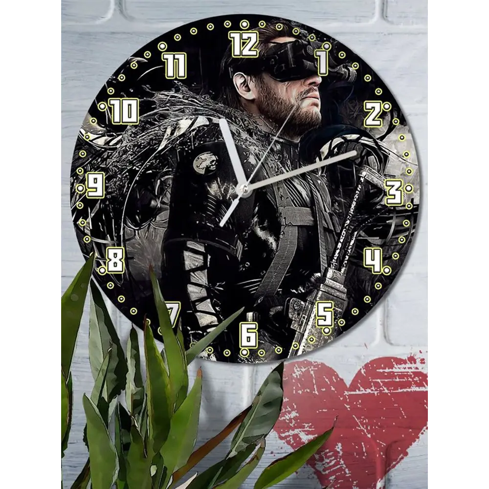 Фото 6 Настенные часы круглые 27 см Бруталити игры Metal Gear Solid V Ground Zeroes - 6386 цвет черный